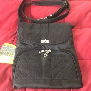 Travelon black signature messenger bag